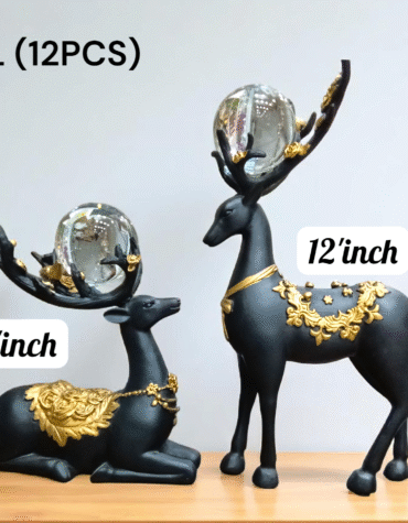 75136L - POLYRESIN 2PC DEER SHOWPIECE (12PCS)