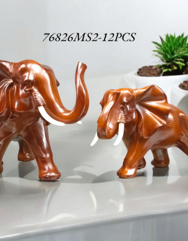 76826M - POLYRESIN 2PC ELEPHANT SHOWPIECE (16PCS)